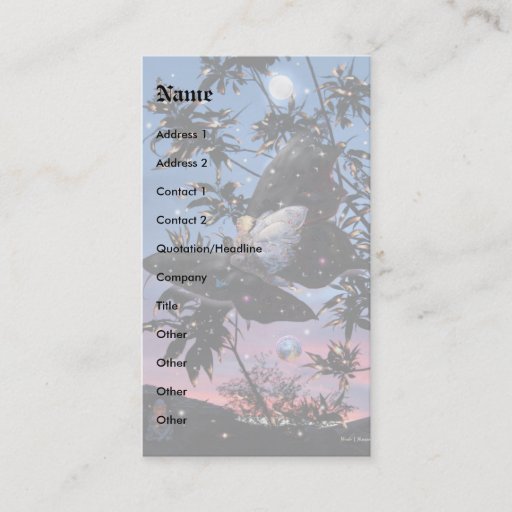 Customizable Midsummer Night Flight! Business Cards