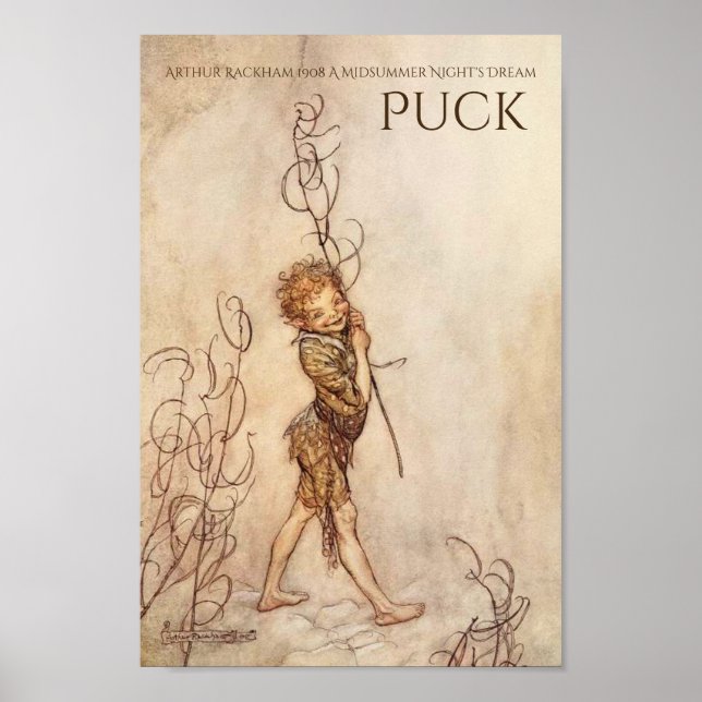 Midsummer Night's Dream Puck Arthur Rackham Poster (Front)