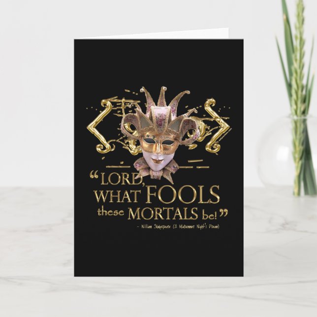 Midsummer Night's Dream Quote (Gold Version) Card (Front)