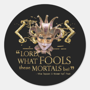 Midsummer Night's Dream Quote (Gold Version) Classic Round Sticker