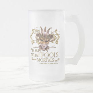 Midsummer Night's Dream Quote (Gold Version) Frosted Glass Beer Mug