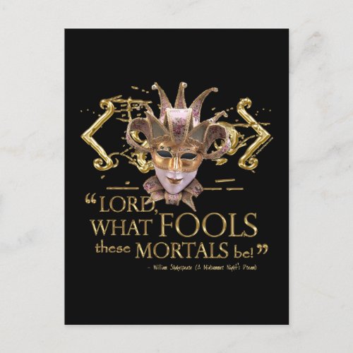 Midsummer Nights Dream Quote Gold Version Postcard