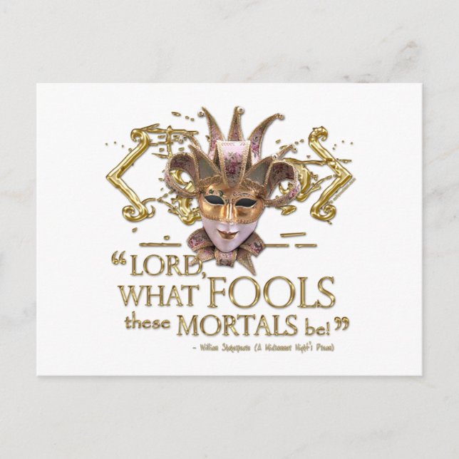 Midsummer Night's Dream Quote (Gold Version) Postcard (Front)