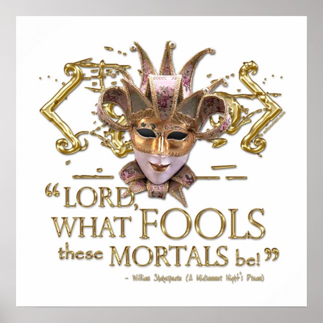 Midsummer Night's Dream Quote (Gold Version) Poster (Front)