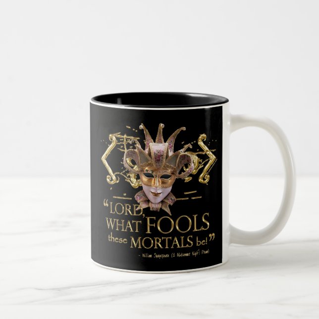 Midsummer Night's Dream Quote (Gold Version) Two-Tone Coffee Mug (Right)