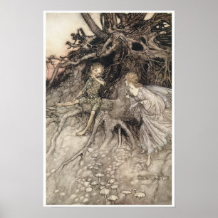 Midsummer Night's Dream Vintage Fairy Art Poster