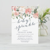 Midsummer | Pastel Watercolor Floral Baby Sprinkle Invitation (Standing Front)