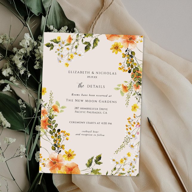 Midsummer | Romantic Autumn Floral Wedding Details Enclosure Card (Creator Uploaded)