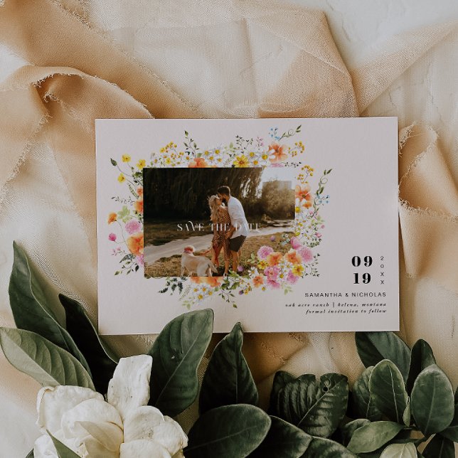 Midsummer | Romantic Autumn Florals Photo  Save The Date (Creator Uploaded)