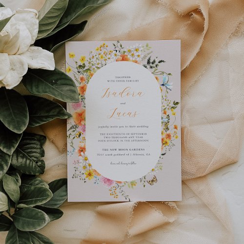 Midsummer  Romantic Autumn Florals Wedding Invitation