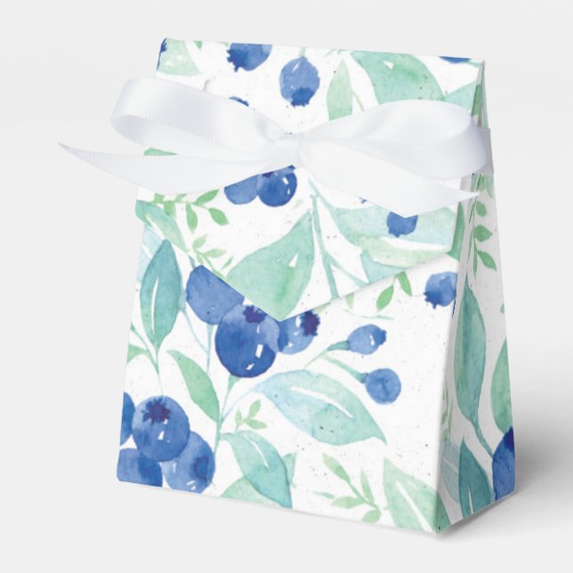 Midsummer Rustic Blueberry Berry Summer  Pattern Favor Boxes (Front Side)