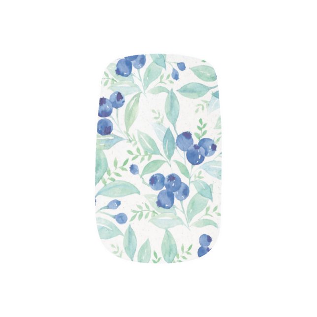 Midsummer Rustic Blueberry Berry Summer  Pattern Minx Nail Wraps (Left Thumb)