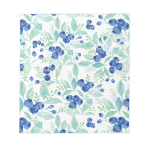 Midsummer Rustic Blueberry Berry Summer  Pattern Notepad