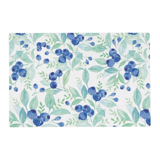 Midsummer Rustic Blueberry Berry Summer  Pattern Placemat (Front)
