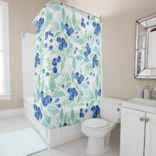 Midsummer Rustic Blueberry Berry Summer  Pattern Shower Curtain