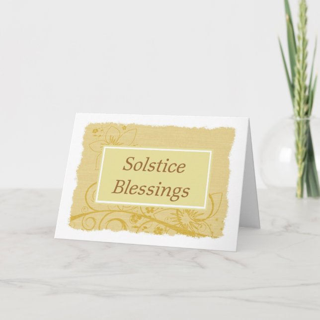Midsummer Solstice blessings with flowers Card (Front)