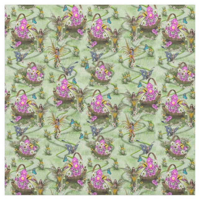 Midsummer Spring Festival Gatherers Fabric (Close Up)