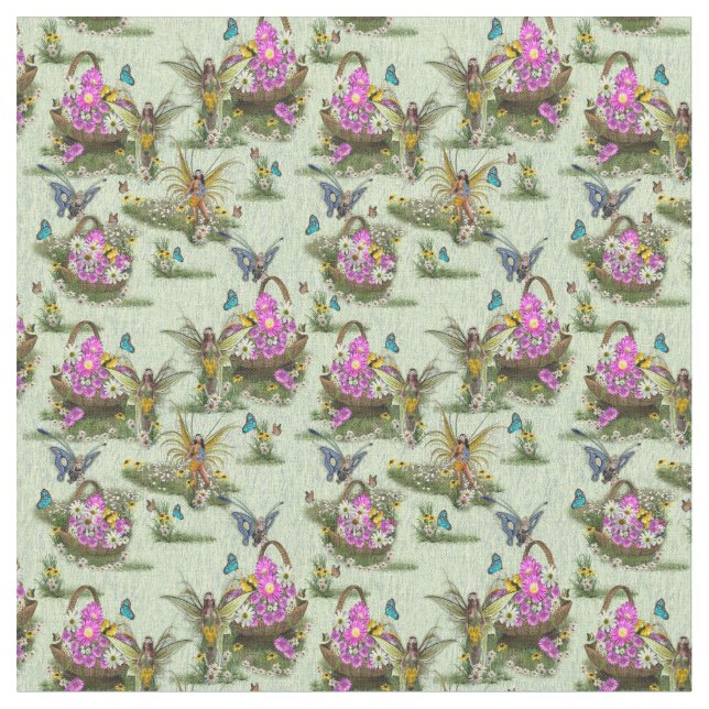 Midsummer Spring Festival Gatherers Fabric (Close Up)
