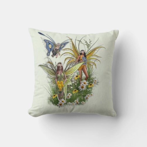 Midsummer Spring Festival Gatherers Throw Pillow