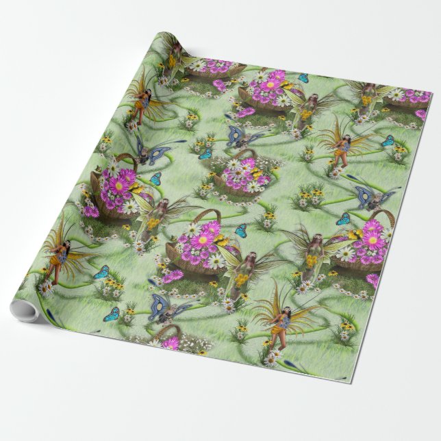 Midsummer Spring Festival Gatherers Wrapping Paper (Unrolled)
