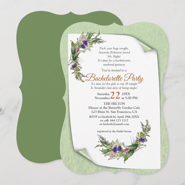 Midsummer Spring flower Invitation (Front/Back)