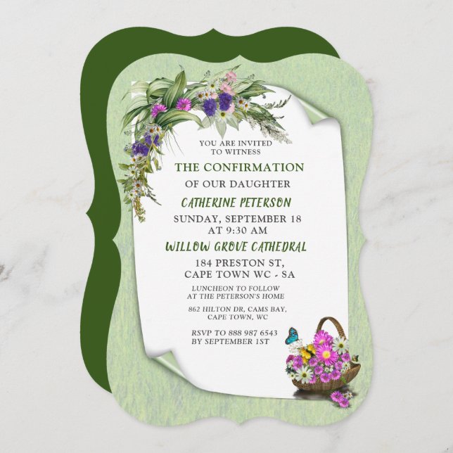 Midsummer Spring flower Invitation (Front/Back)
