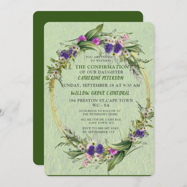 Midsummer Spring flower Invitation (Front/Back)