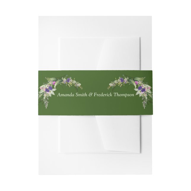 Midsummer Spring flowers Invitation Belly Band (Front Example)
