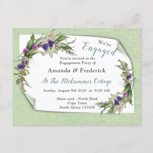 Midsummer Spring Flowers Invitation Postcard