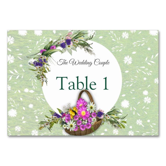 Midsummer Spring flowers Table Number (Front)