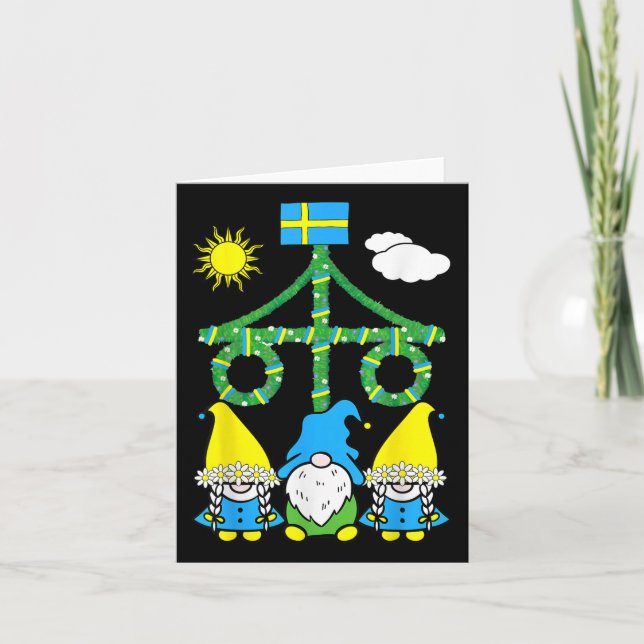 Midsummer Summer Solstice Maypole Midsommar Sweden Card (Front)