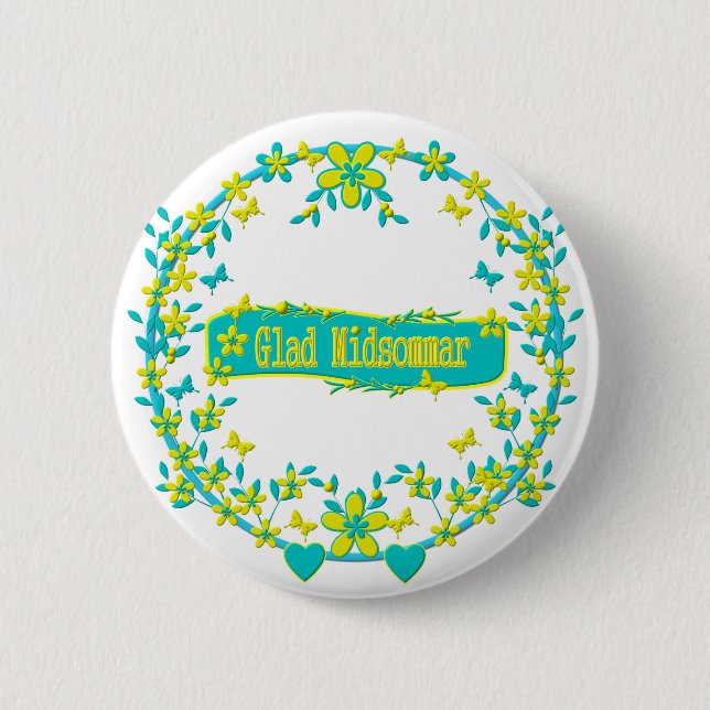 Midsummer symbol sweden button (Front)