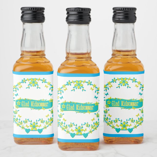 Midsummer symbol sweden  liquor bottle label (Bottles)