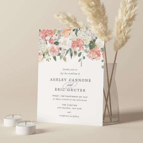 Midsummer Watercolor Floral Wedding Invitation