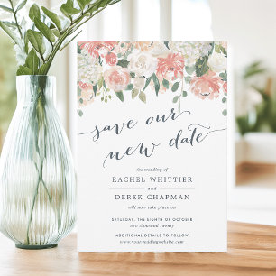 Midsummer Watercolor Floral Wedding Postponement Invitation