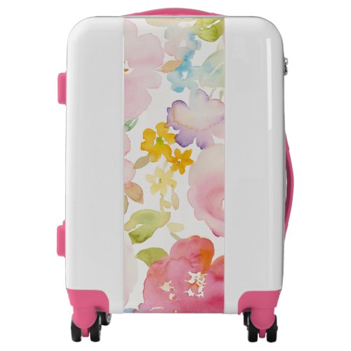 Midsummer  Watercolor Pink Floral Luggage