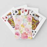 Midsummer | Watercolor Pink Floral Playing Cards at Zazzle