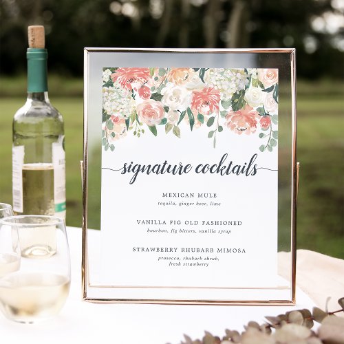 Midsummer Wedding Signature Cocktail Menu Sign