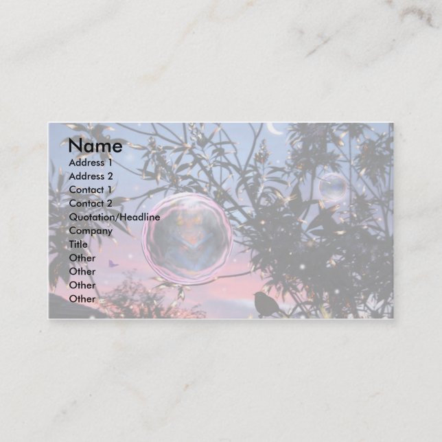 Midsummer's Eve Fairy Bubbles! Business Card (Front)