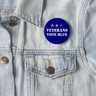 Midterms 2026 Veterans Vote Blue Democrats Button