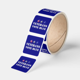 Midterms 2026 Veterans Vote Blue Democrats Square Sticker