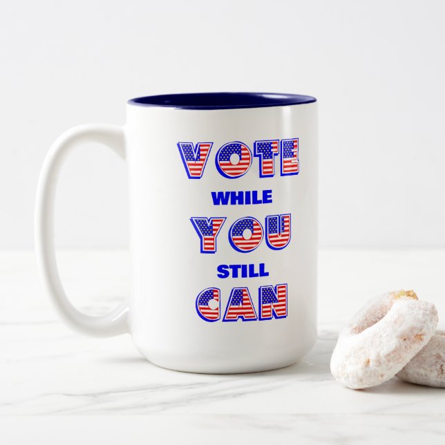 Midterms 2026 Voting Two-Tone Coffee Mug (With Donut)