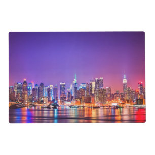 Midtown Manhattan at night with Empire Stae Placemat