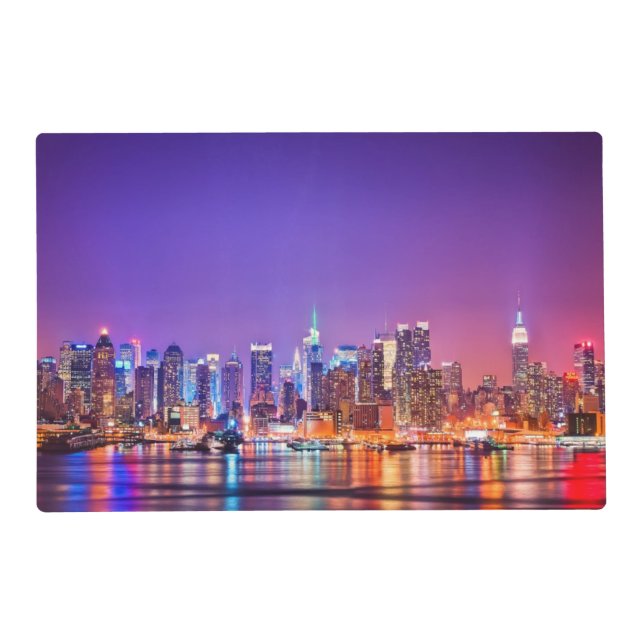 Midtown Manhattan at night with Empire Stae Placemat (Front)