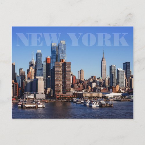 Midtown Manhattan cityscape from Hudson River Postcard