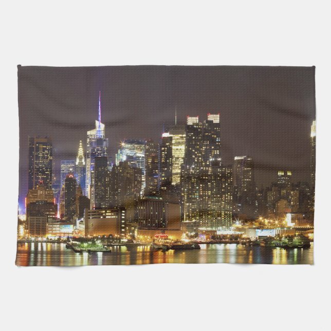 Midtown Manhattan seen from Weehawken New Jersey Towel (Horizontal)
