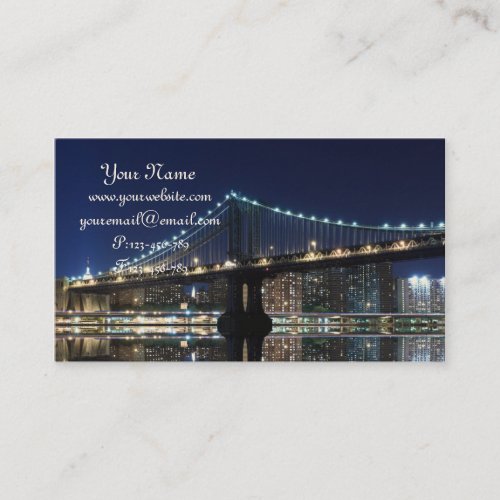 Midtown Manhattan Skyline at Night New York City Business Card