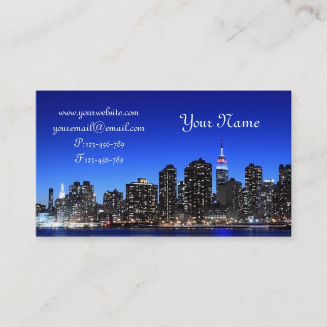 Midtown Manhattan Skyline, New York City Business Card (Front)