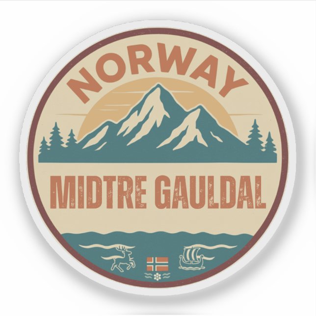 Midtre Gauldal, Norge Norway Sticker (Front)