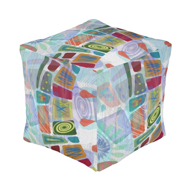 Midway Panels III Pouf (Angled Front)